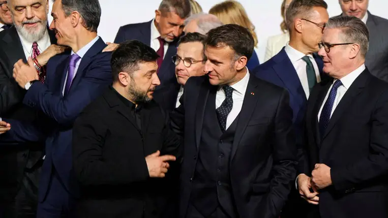  Volodimir Zelenszkij és Emmanuel Macron Elysee-palotában, Párizsban, Franciaországban, 2026. január 6-án. Fotó: Ludovic Marin / Pool / REUTERS