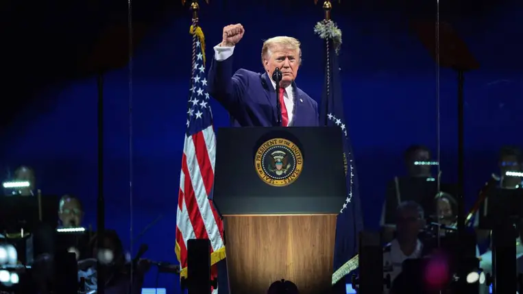 Donald Trump amerikai elnök 2026. július 4-én. Fotó: Chip Somodevilla / Getty Images