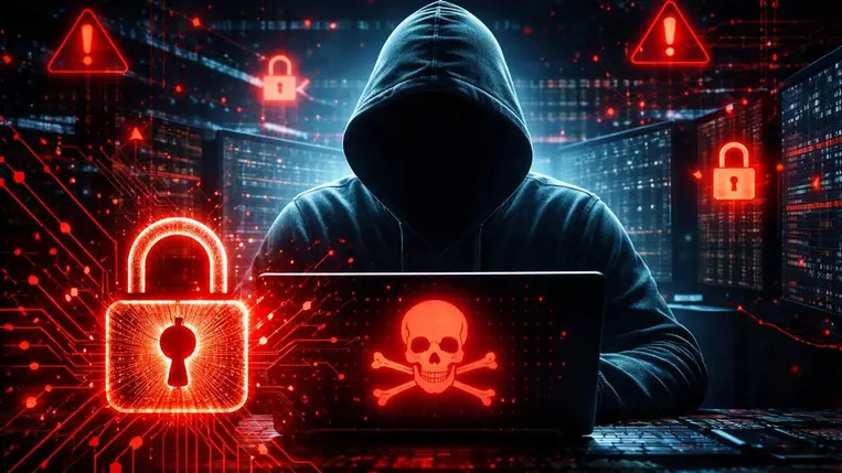 Kibertámadás. Illusztráció.