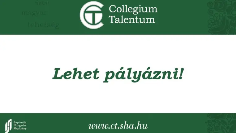 Megjelent a Collegium Talentum 2026–2027-es pályázati felhívása