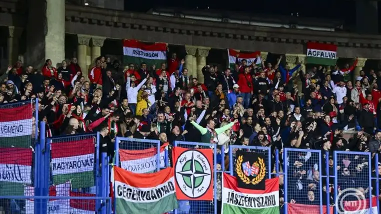A magyar szurkolók az Örményország - Magyarország labdarúgó világbajnoki selejtező mérkőzés előtt a jereváni Szargszján Köztársasági Stadionban 2025. november 13-án. MTI/Czeglédi Zsolt