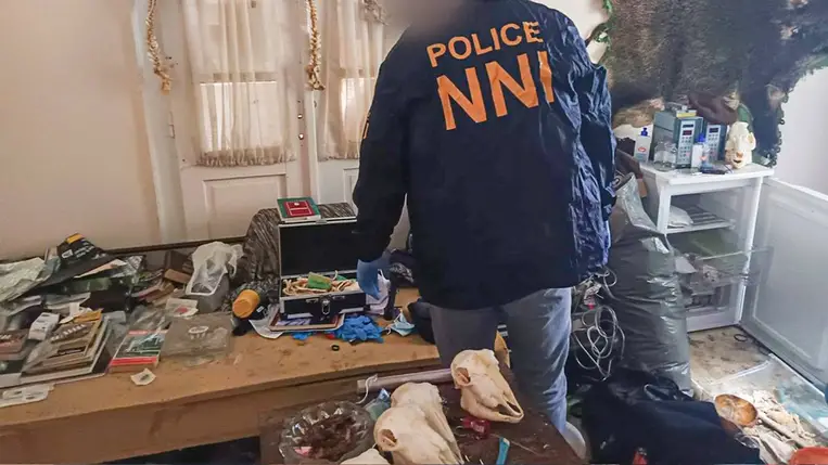 Meghökkentő ügy Budapesten: emberi maradványokat találtak egy beteghordozónál. Fotó: police.hu
