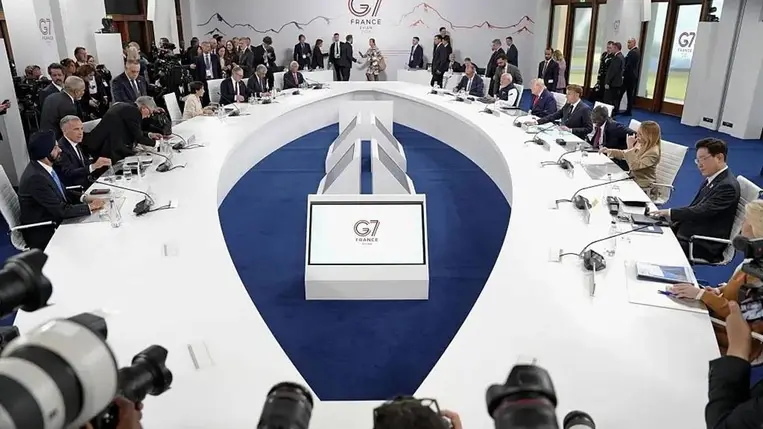 G7-csúcstalálkozó. Evian-les-Bains, France, on June 16, 2026. (Kyodo News via Getty Images)