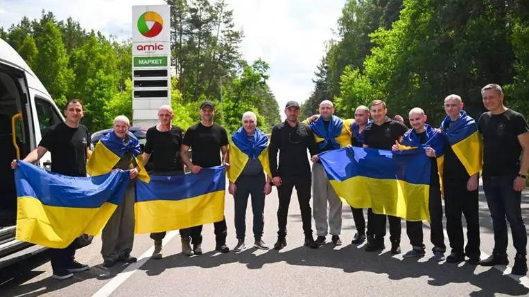 Újabb sikeres hazatérés: hét civil szabadult ki az orosz fogságból. Fotó: t.me/dmytro_lubinetzs