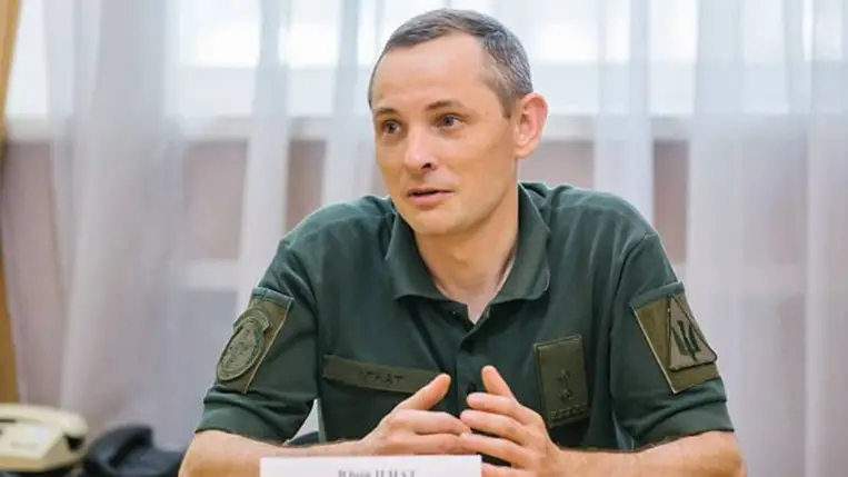  Jurij Ihnat ezredes, a légierő szóvivője. Fotó: mil.in.ua