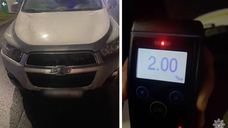 Ittasan vezetett az M–06-os úton – a munkácsi járőrök felelősségre vonták a sofőrt. Fotó: Kárpátaljai Megyei Járőrszolgálat