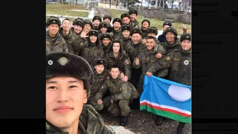 Jakutföldi katonák az ukrajnai fronton (Forrás: X.com) 