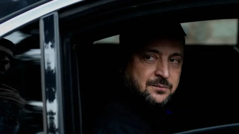 Volodimir Zelenszkij ukrán elnök Isztambulban 2026. április 4-én (Fotó: MTI/AP/Emrah Gürel)