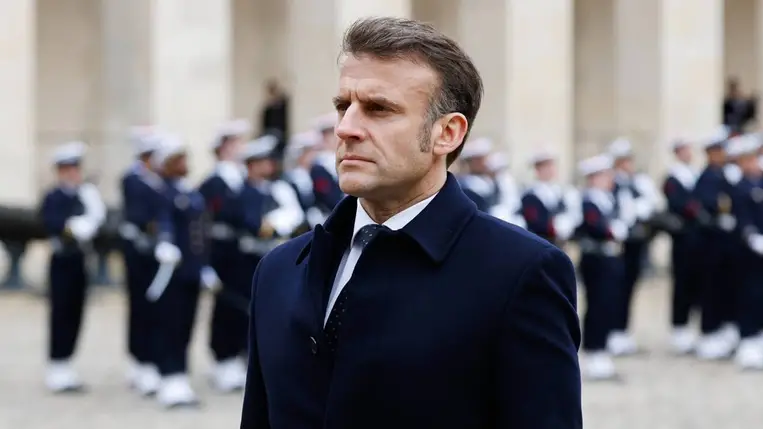 Emmanuel Macron francia elnök (Fotó: MTI/EPA/pool/Ludovic Marin)