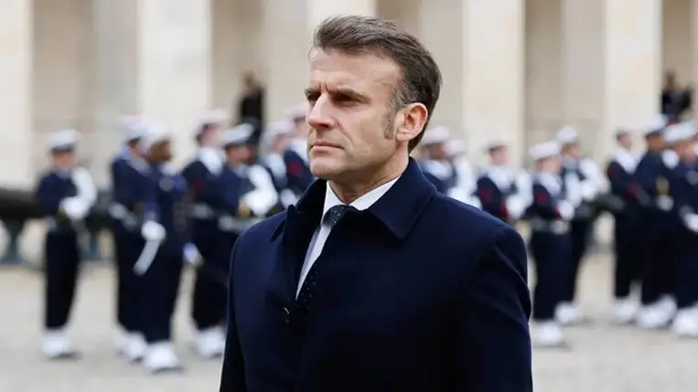 Emmanuel Macron francia elnök (Fotó: MTI/EPA/pool/Ludovic Marin)
