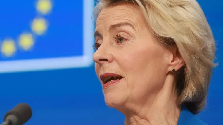 Ursula von der Leyen, az Európai Bizottság elnöke (Fotó: MTI/EPA/Olivier Hoslet)