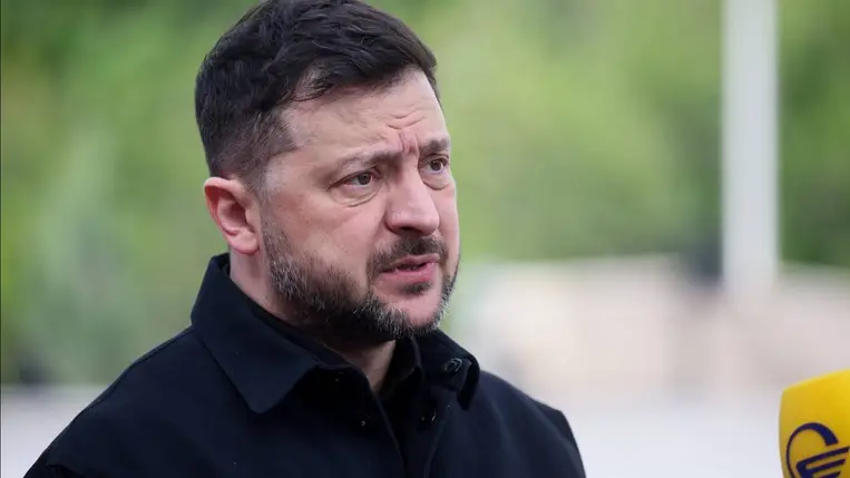 Volodimir Zelenszkij ukrán elnök (Fotó: MTI/EPA/PAP/Leszek Szymanski)