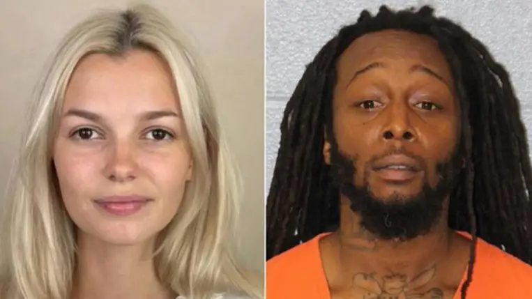 A charlotte-i támadás áldozat Irina Zarucka 23 éves ukrán menekült, és a gyilkos, Decarlos Brown Jr. 34 éves amerikai bűnöző (Fotó: A Fehér Ház X.com oldala)
