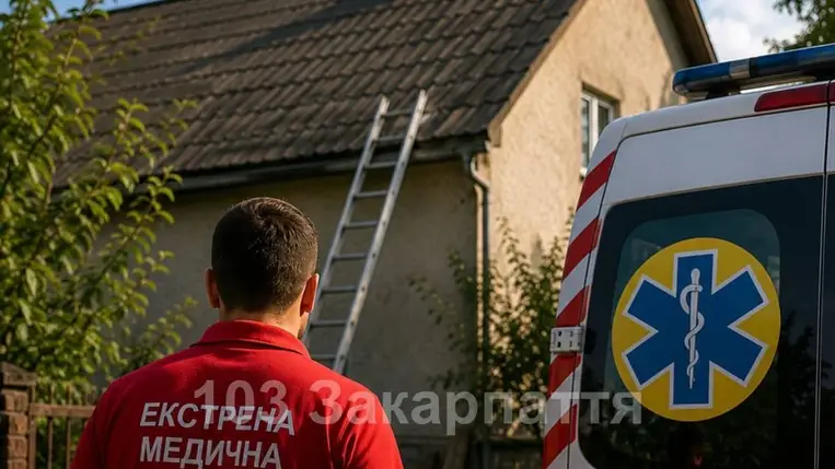 Súlyos sérüléseket szenvedett egy 40 éves férfi, miután saját házának tetejéről leesett a Técsői járásban. Fotó: Illusztráció. Kárpátaljai Mentőszolgálat