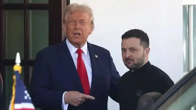 Donald Trump amerikai elnök és Volodimir Zelenszkij ukrán elnök. Fotó: Getty Images