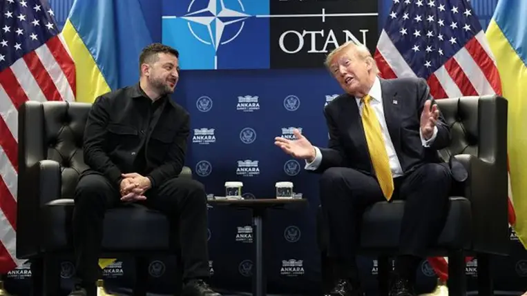 Talán az eddigi legjobb találkozó volt Zelenszkij és Trump között Ankarában – Elnöki Hivatal. Fotó:  (Getty Images)