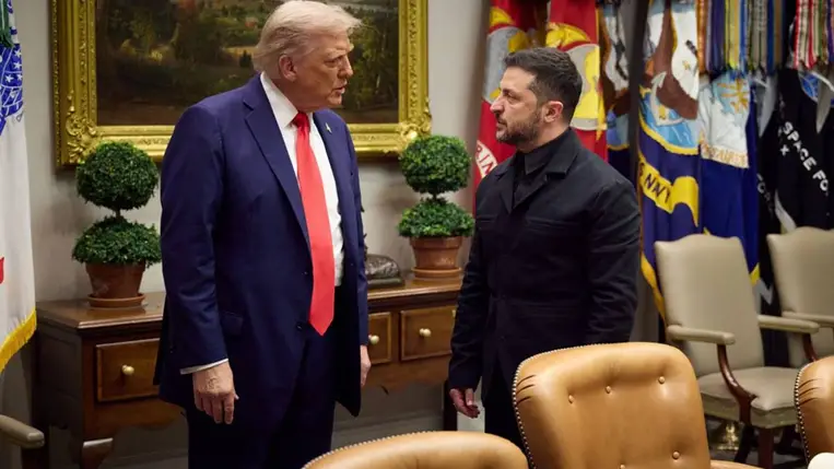 Donald Trump, az Amerikai Egyesült Államok elnöke és Volodimir Zelenszkij, Ukrajna elnöke. Fotó: president.gov.ua
