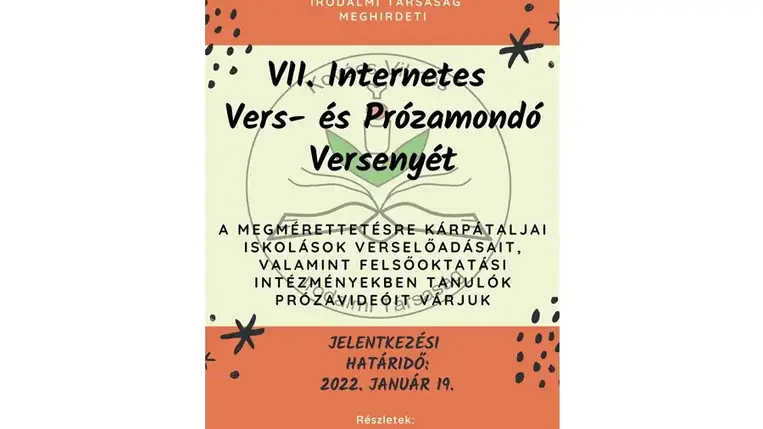 A VII. Internetes Vers- és Prózamondó Verseny felhívása