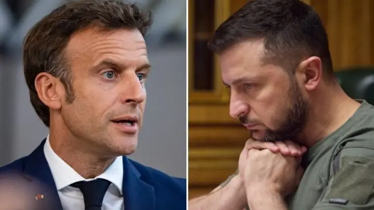 Zelenszkij telefonon tárgyalt francia kollégájával, Emmanuel Macronnal