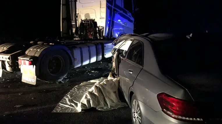 Halálos közlekedési baleset Kárpátalján (Fotó: Nemzeti Rendőrség)