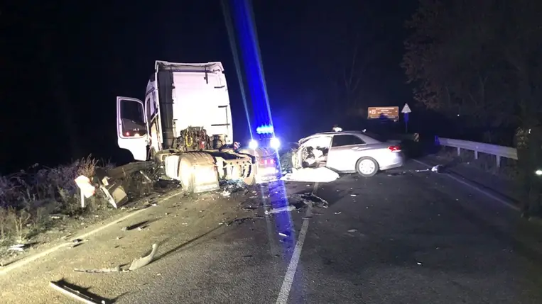 Halálos közlekedési baleset Kárpátalján (Fotó: Nemzeti Rendőrség)