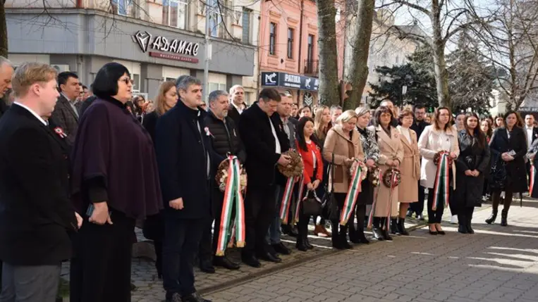 Március 15-i megemlékezés a Rákóczi Főiskola szervezésében - Szabadságvágy, hazaszeretet, bátorság. Fotó: Kárpátinfo/Kovács Elemér