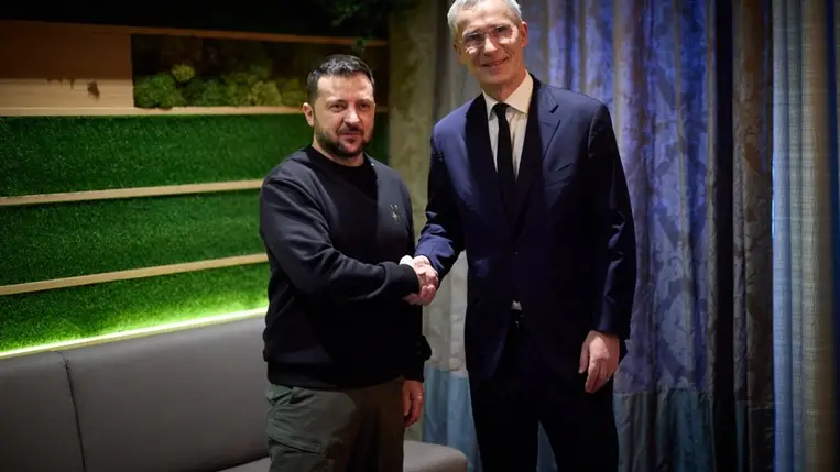 Az ukrán elnök a NATO-főtitkárral tárgyalt Kijev csatlakozási kérelméről. Fotó: president.gov.ua