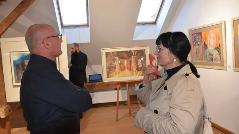 A Nova Forma egyesület tagjainak kiállításán a Munkácsy Mihály Magyar Házban - Négy karakter, négy világlátás, négy stílus. Fotó: Kárpátinfó/ Kovács Elemér