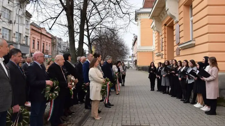 Rákóczi Főiskola: Ünnepség az 1848-49-es forradalom és szabadságharc tiszteletére - Béke, szabadság, egyetértés. Fotó: Kárpátinfó/ Kovács Elemér