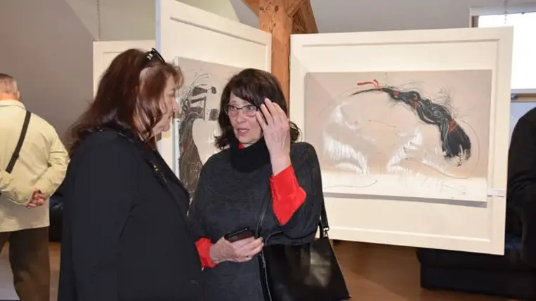 A Nova Forma egyesület tagjainak kiállításán a Munkácsy Mihály Magyar Házban - Négy karakter, négy világlátás, négy stílus. Fotó: Kárpátinfó/ Kovács Elemér