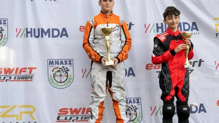 Manzák Martin az MNASz Gokart Kupa Junior győztese 2025-ben. Fotó: Hajóka SportFotó