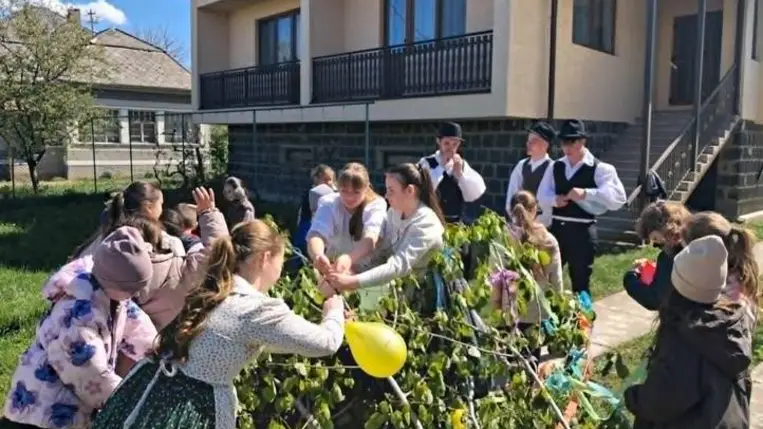 Májusfaállítás a Tulipán Tanoda hálózatában