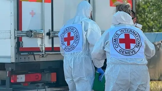 Ukrajna újabb elesett védők holttestét szállította vissza az általa ellenőrzött területre. A folyamatban a Nemzetközi Vöröskereszt is részt vett.   Illusztráció. Fotó: Hadifoglyokkal való bánásmód koordinációs központ 