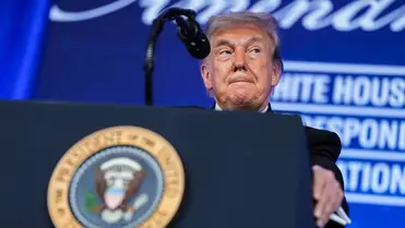 Donald Trump amerikai elnök jó esélyeket lát az Iránnal való megállapodásra. Getty Images via AFP/Eric Lee