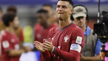 Cristiano Ronaldo, a portugál válogatott játékosa könnyekben tör ki a Portugália és Spanyolország közötti, a 2026-os FIFA Labdarúgó-világbajnokság nyolcaddöntőjét követően a dallasi stadionban. Fotó: Richard Sellers / Allstar / Getty Images Hungary
