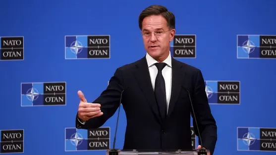 Mark Rutte, a NATO főtitkára (Fotó: MTI/EPA/Olivier Hoslet)