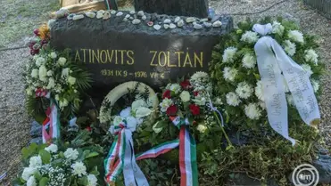 Latinovits Zoltán síremléke a színész halálának 50. évfordulója alkalmából tartott megemlékezésen a balatonszemesi köztemetőben 2026. június 4-én. MTI/Katona Tibor