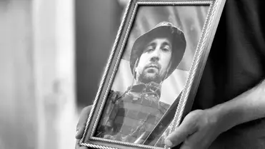 Végső búcsút vettek a 33 éves Vaszil Bohovics kárpátaljai katonától a Munkácsi kistérséghez tartozó Dorobratovóban. Fotó: Munkácsi Városi Tanács