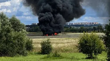 Lezuhant egy orosz katonai kiképzőgép Moszkva közelében. Fotó: X