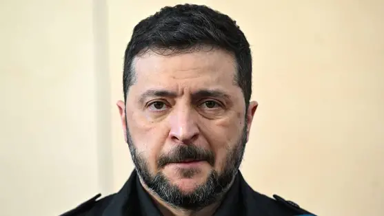 Volodimir Zelenszkij ukrán elnök (Fotó: MTI/EPA-PAP/Radek Pietruszka)