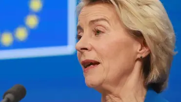 Ursula von der Leyen, az Európai Bizottság elnöke (Fotó: MTI/EPA/Olivier Hoslet)