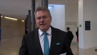 Maros Sefcovic kereskedelemért és gazdasági biztonságért, valamint az intézményközi kapcsolatokért felelős biztos. Fotó: X / @MarosSefcovic