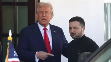 Donald Trump amerikai elnök és  Volodimir Zelenszkij ukrán elnök. Fotó: Getty Images