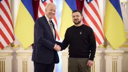 Joe Biden amerikai elnök és Volodimir Zelenszkij ukrán elnök
