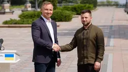 Volodimir Zelenszkij ukrán elnök és Andrzej Duda lengyel elnök. Fotó: rbc.ua