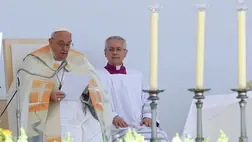 Ferenc pápa a budapesti Kossuth téren bemutatott szentmisén háromnapos magyarországi apostoli látogatásának harmadik napján, 2023. április 30-án. MTI/Koszticsák Szilárd