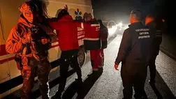 Kárpátalján mentőautóval szállították a hadköteleseket a határhoz. Fotó: Kárpátalja Rendőrsége