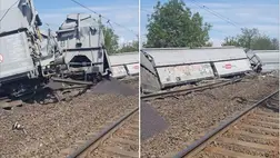 Tehervonat-baleset Újfehértó és Hajdúhadház között. Fotó: MÁVINFORM