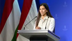 Szentkirályi Alexandra kormányszóvivő a Kormányinfó sajtótájékoztatón a Miniszterelnöki Kabinetiroda épületében 2023. június 19-én. MTI/Soós Lajos