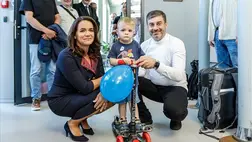 Novák Katalin köztársasági elnök (b) és Dmitro Lubinec, az ukrán parlament emberi jogi biztosa (j) az ukrán Gyermekjogi Központban, Kijevben 2023. augusztus 23-án. MTI/Nemes János